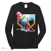 Baseball Ice Cream Dripping Baseball Home Plate Drip Long Sleeve Shirt thumb 0