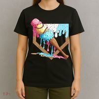 Baseball Ice Cream Dripping Baseball Home Plate Drip T-Shirt thumb 4
