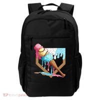 Baseball Ice Cream Dripping Baseball Home Plate Drip Backpack thumb 0