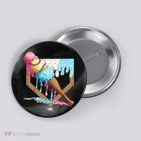 Baseball Ice Cream Dripping Baseball Home Plate Drip Button thumb 0