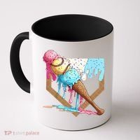 Baseball Ice Cream Dripping Baseball Home Plate Drip Coffee Mug thumb 0