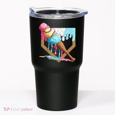 Baseball Ice Cream Dripping Baseball Home Plate Drip Tumbler