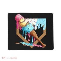 Baseball Ice Cream Dripping Baseball Home Plate Drip Mousepad thumb 0