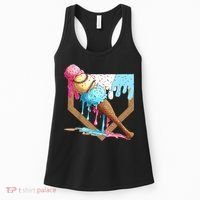 Baseball Ice Cream Dripping Baseball Home Plate Drip Women's Tank Top thumb 0