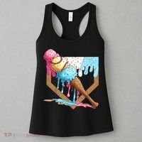 Baseball Ice Cream Dripping Baseball Home Plate Drip Women's Tank Top thumb 3