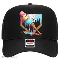 Baseball Ice Cream Dripping Baseball Home Plate Drip Hat thumb 0