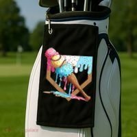 Baseball Ice Cream Dripping Baseball Home Plate Drip Golf Towel thumb 2