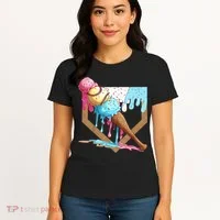 Baseball Ice Cream Dripping Baseball Home Plate Drip Women's T-Shirt thumb 4