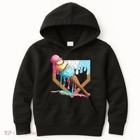 Baseball Ice Cream Dripping Baseball Home Plate Drip Kids Hoodie thumb 0