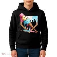 Baseball Ice Cream Dripping Baseball Home Plate Drip Kids Hoodie thumb 4