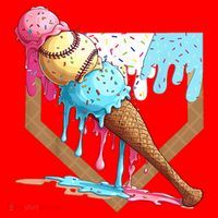 Baseball Ice Cream Dripping Baseball Home Plate Drip Santa Hat thumb 1