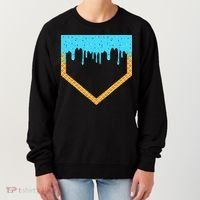 Baseball Ice Cream Dripping Baseball Home Plate Drip Women's Sweatshirt thumb 0