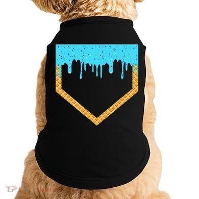 Baseball Ice Cream Dripping Baseball Home Plate Drip Doggie Tank