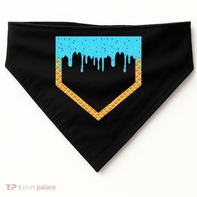 Baseball Ice Cream Dripping Baseball Home Plate Drip USA-Made Doggie Bandana