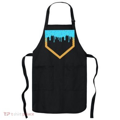 Baseball Ice Cream Dripping Baseball Home Plate Drip Apron