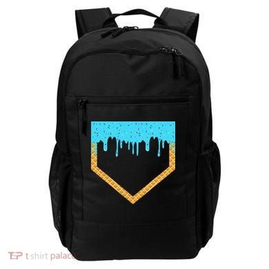 Baseball Ice Cream Dripping Baseball Home Plate Drip Backpack