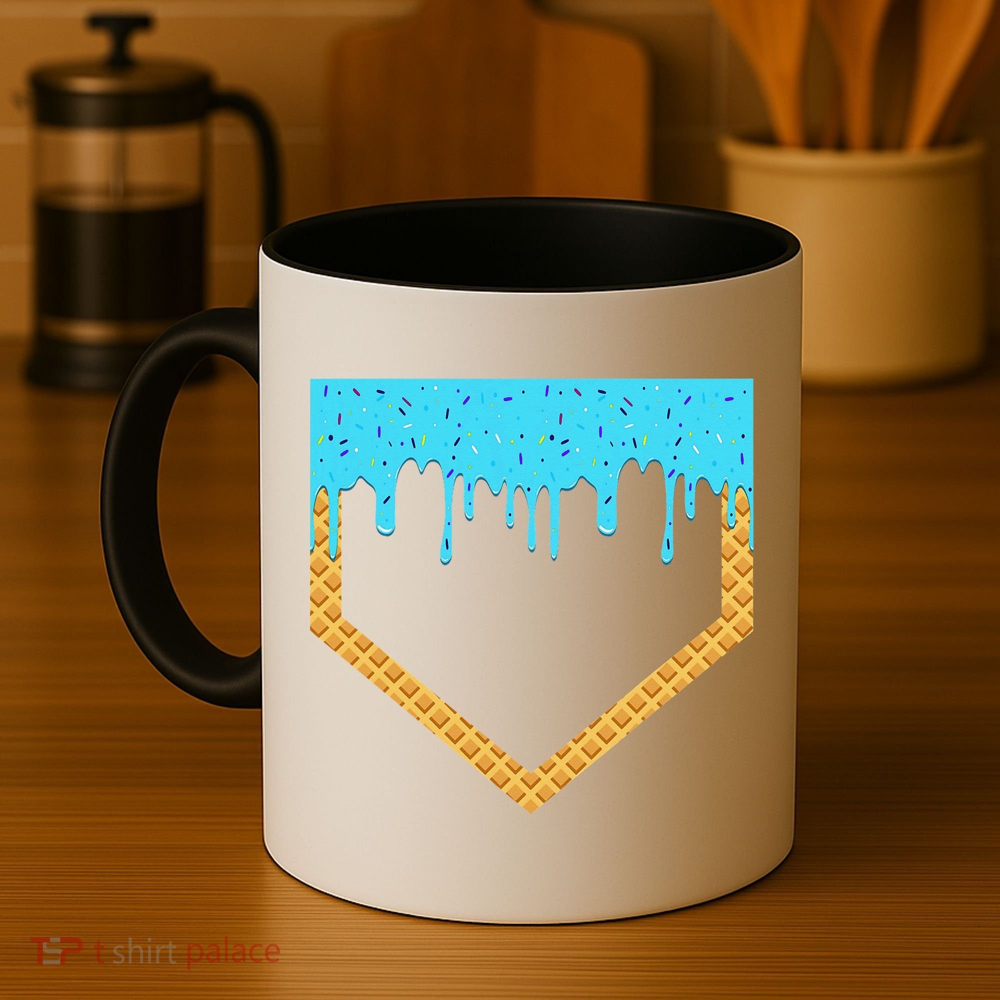 Baseball Ice Cream Dripping Baseball Home Plate Drip Coffee Mug