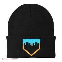 Baseball Ice Cream Dripping Baseball Home Plate Drip Beanie thumb 0