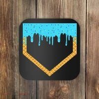 Baseball Ice Cream Dripping Baseball Home Plate Drip Coaster thumb 0