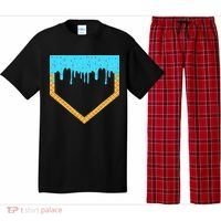 Baseball Ice Cream Dripping Baseball Home Plate Drip Pajama Set thumb 0
