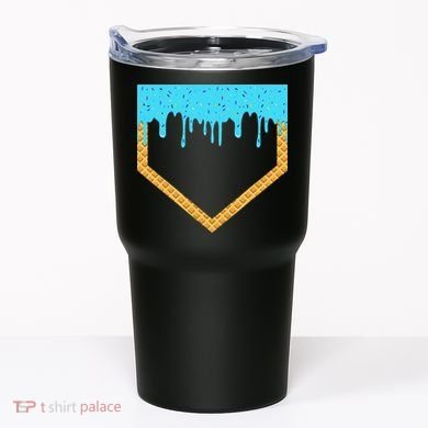 Baseball Ice Cream Dripping Baseball Home Plate Drip Tumbler