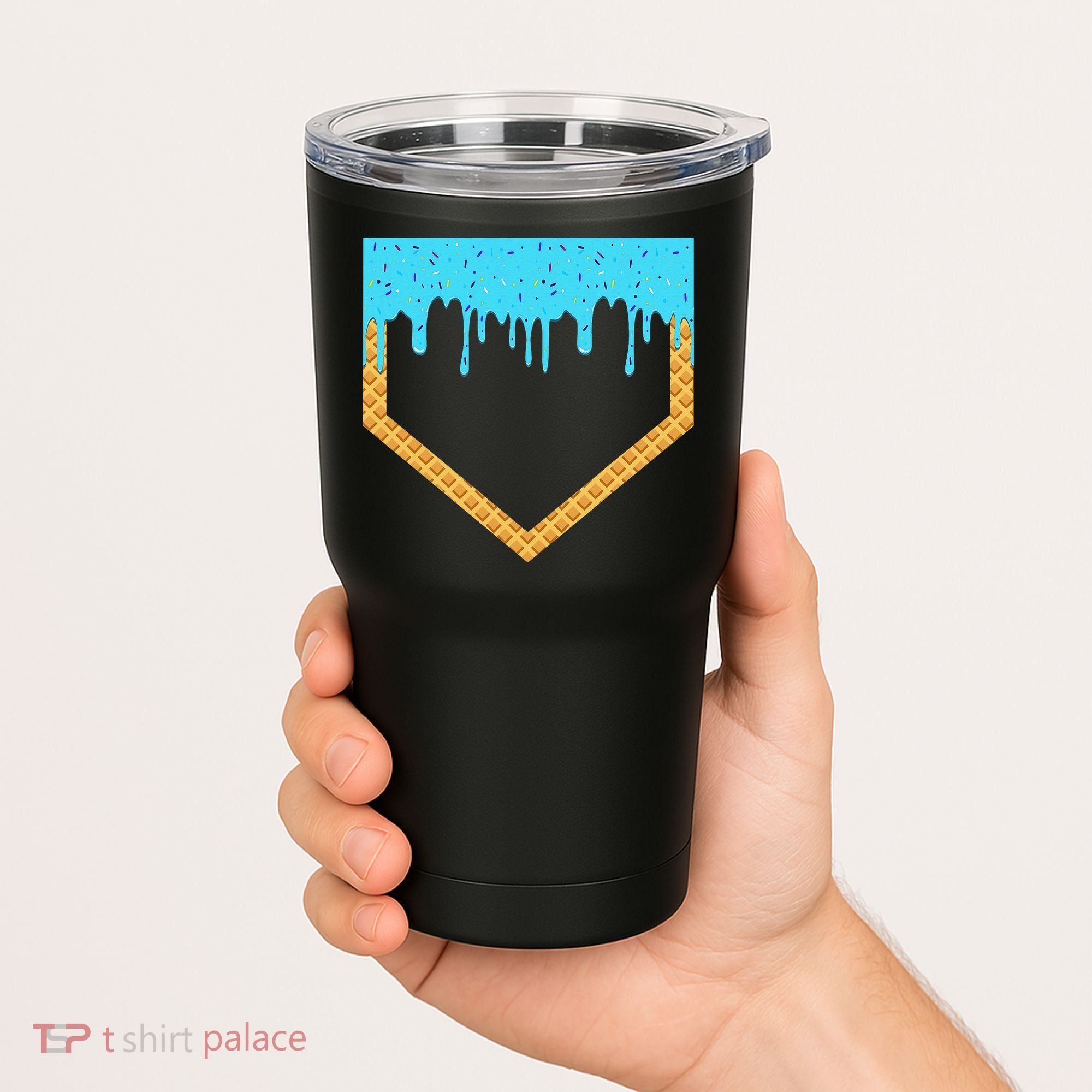 Baseball Ice Cream Dripping Baseball Home Plate Drip Tumbler