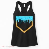 Baseball Ice Cream Dripping Baseball Home Plate Drip Women's Tank Top thumb 0