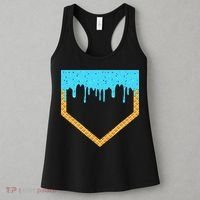 Baseball Ice Cream Dripping Baseball Home Plate Drip Women's Tank Top thumb 3
