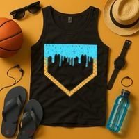 Baseball Ice Cream Dripping Baseball Home Plate Drip Tank Top thumb 4