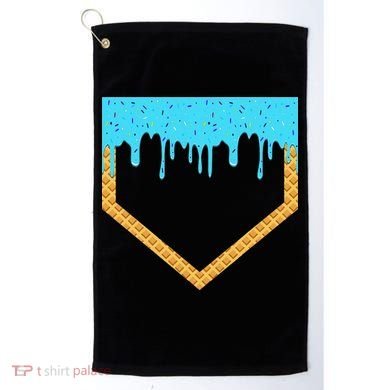 Baseball Ice Cream Dripping Baseball Home Plate Drip Golf Towel
