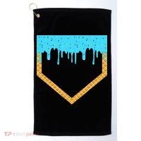 Baseball Ice Cream Dripping Baseball Home Plate Drip Golf Towel thumb 0