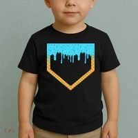 Baseball Ice Cream Dripping Baseball Home Plate Drip Toddler T-Shirt thumb 2