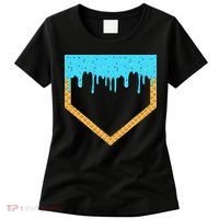 Baseball Ice Cream Dripping Baseball Home Plate Drip Women's T-Shirt thumb 0