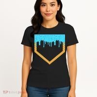 Baseball Ice Cream Dripping Baseball Home Plate Drip Women's T-Shirt thumb 4