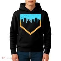 Baseball Ice Cream Dripping Baseball Home Plate Drip Kids Hoodie thumb 4