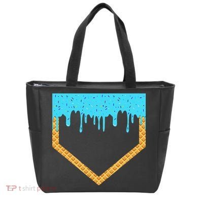 Baseball Ice Cream Dripping Baseball Home Plate Drip Tote Bag