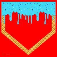 Baseball Ice Cream Dripping Baseball Home Plate Drip Santa Hat thumb 1