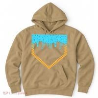 Baseball Ice Cream Dripping Baseball Home Plate Drip Hoodie thumb 0