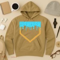 Baseball Ice Cream Dripping Baseball Home Plate Drip Hoodie thumb 3