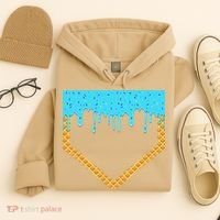 Baseball Ice Cream Dripping Baseball Home Plate Drip Hoodie thumb 4