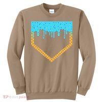 Baseball Ice Cream Dripping Baseball Home Plate Drip Sweatshirt thumb 0