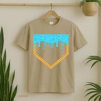 Baseball Ice Cream Dripping Baseball Home Plate Drip T-Shirt thumb 2