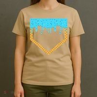 Baseball Ice Cream Dripping Baseball Home Plate Drip T-Shirt thumb 4