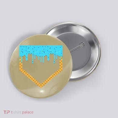 Baseball Ice Cream Dripping Baseball Home Plate Drip Button