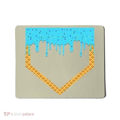 Baseball Ice Cream Dripping Baseball Home Plate Drip Mousepad