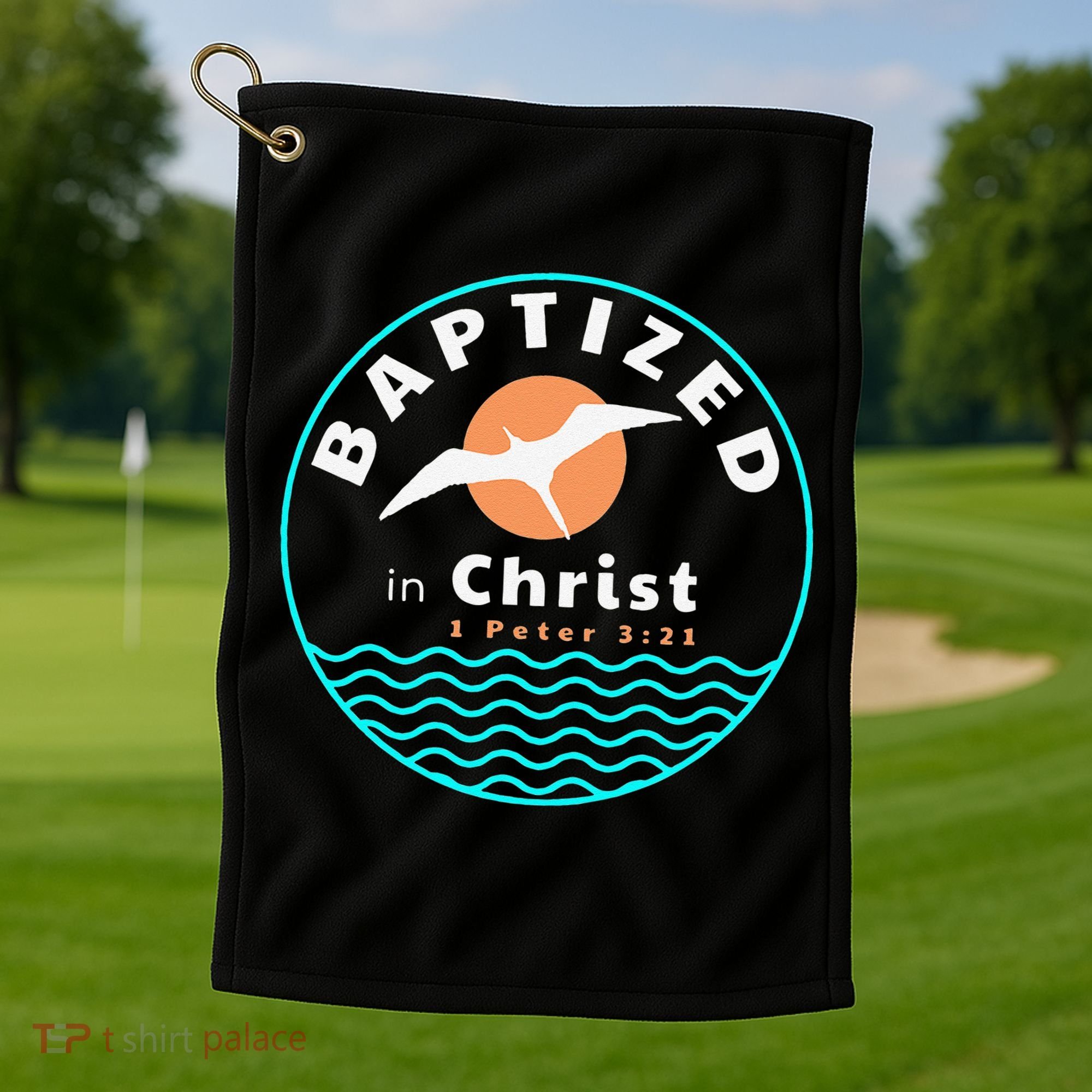 Baptized In Christ Christian Adult Baptism Golf Towel