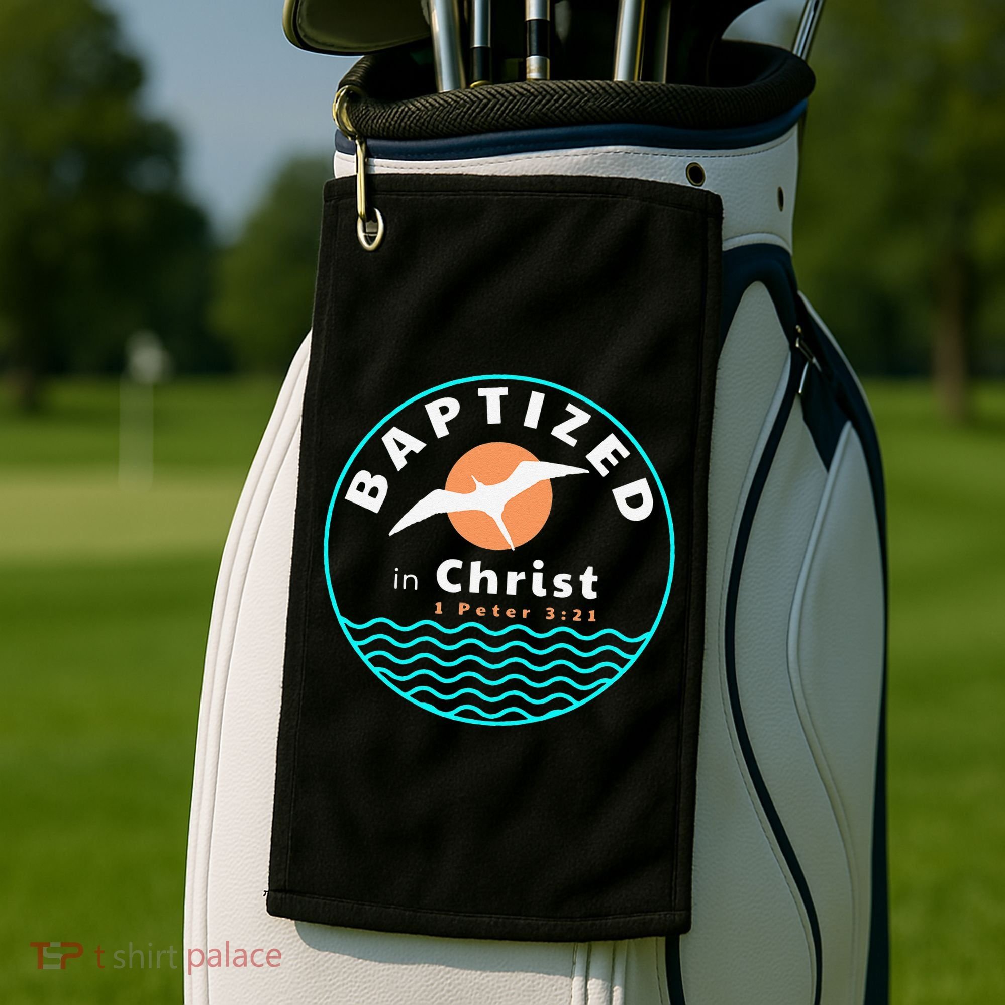 Baptized In Christ Christian Adult Baptism Golf Towel