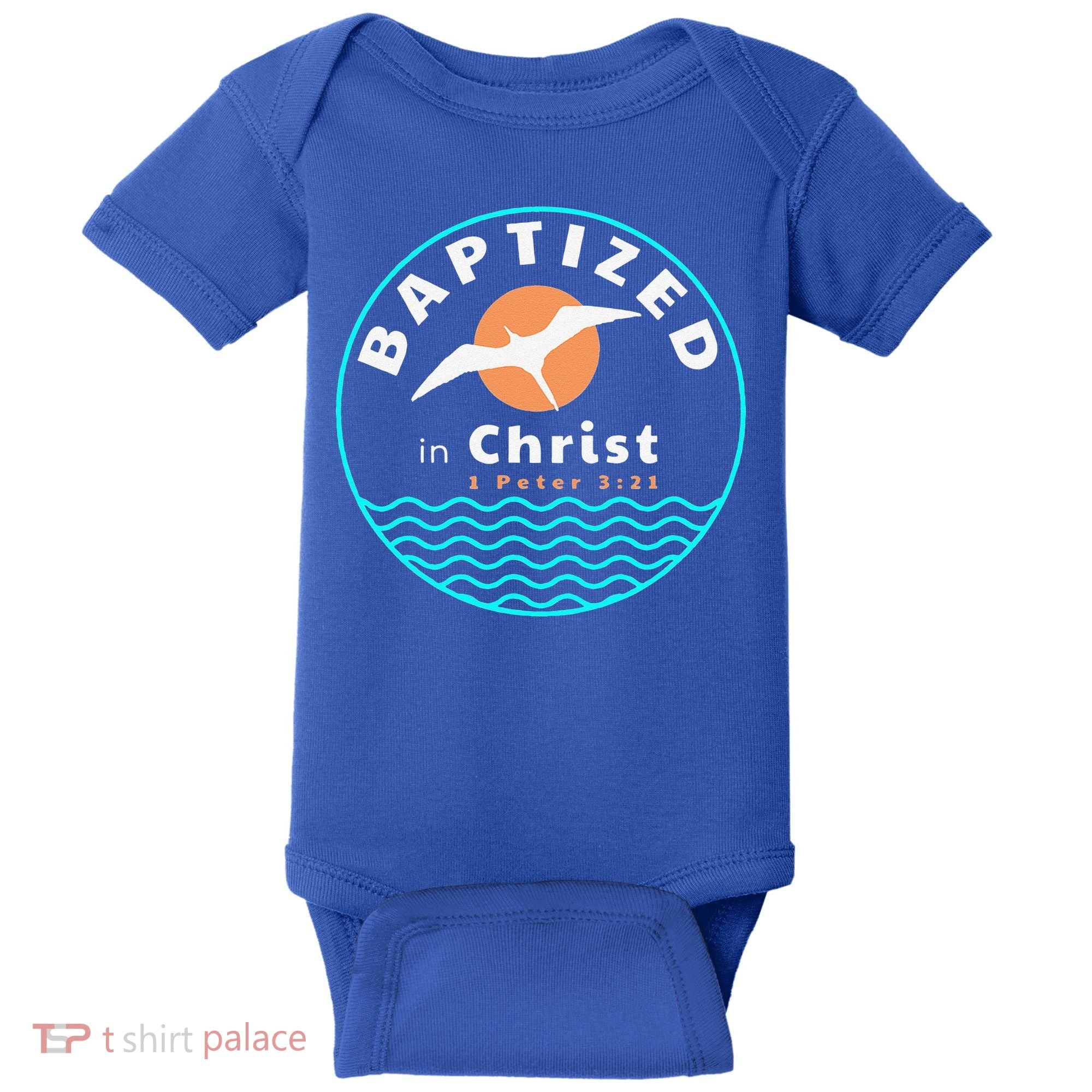 Baptized In Christ Christian Adult Baptism Baby Bodysuit