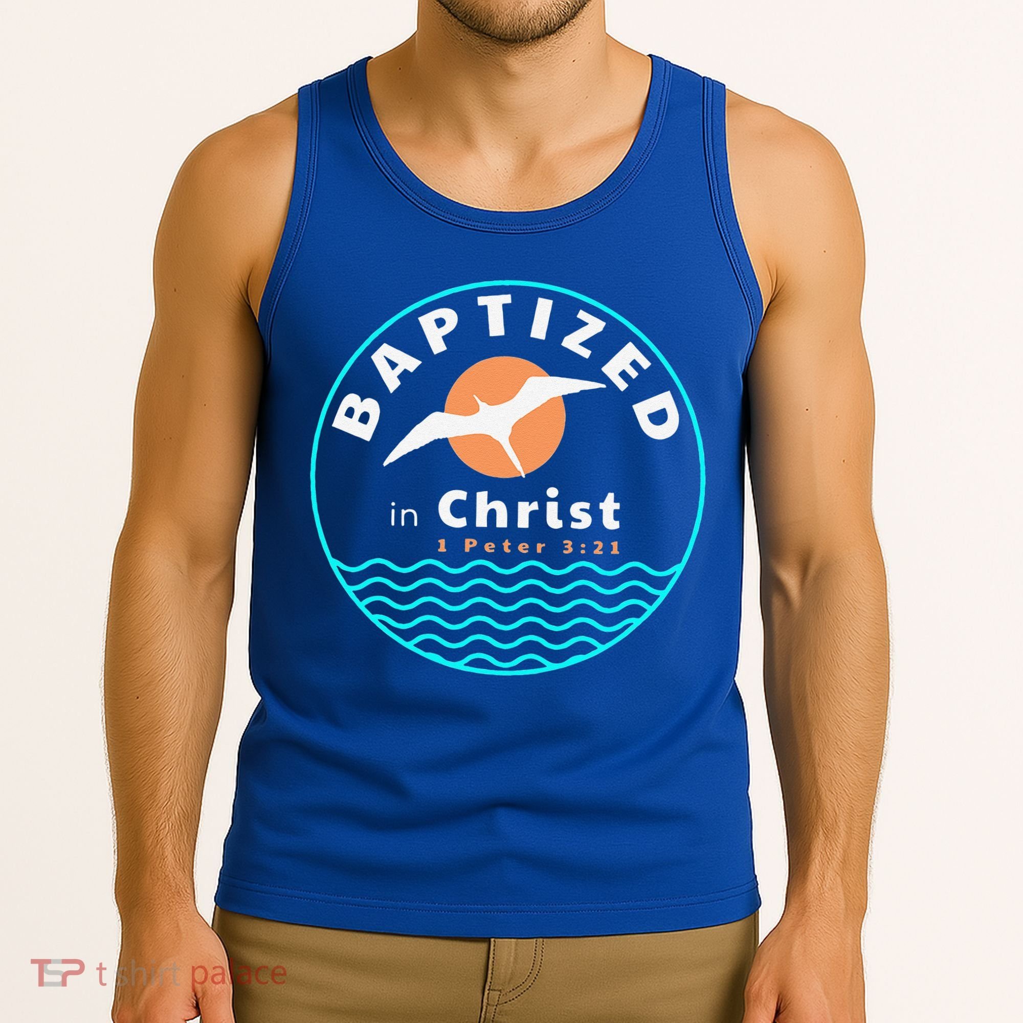 Baptized In Christ Christian Adult Baptism Tank Top