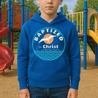 Baptized In Christ Christian Adult Baptism Kids Hoodie thumb 2